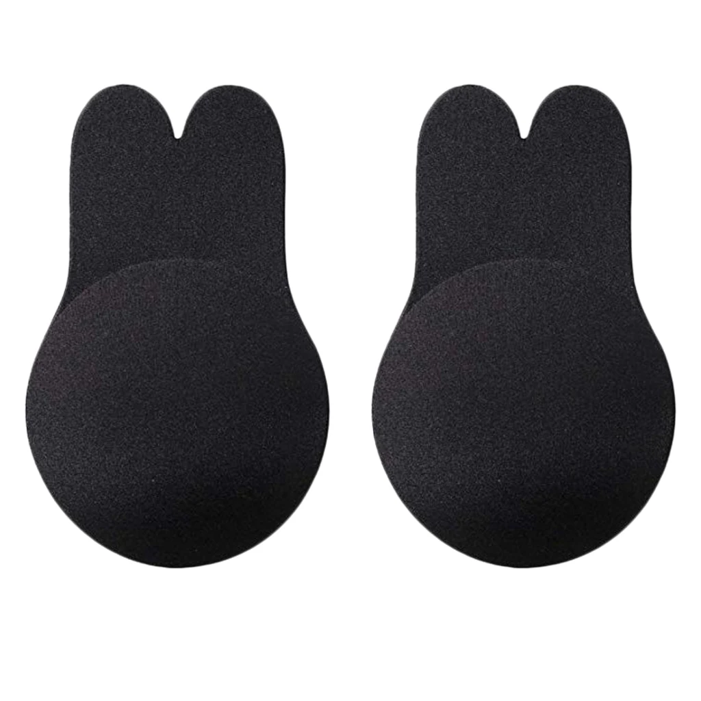 Black 13cm 3XL 3XL женские накладки на грудь силиконовые Милые чаша для питья для кроликов Крышка плюс размер бюстгальтер поднимают грудь наклейки дышащая прокладка для нипеля - Цвет: Black 13cm 3XL