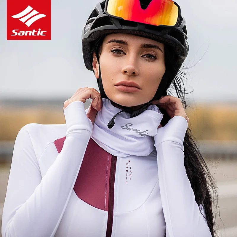 Santic, женская теплая веломайка с длинным рукавом, профессиональная команда, MTB, Шоссейная велосипедная куртка, зимняя, ветрозащитная, сохраняет тепло, велосипедная одежда