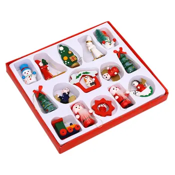

15pcs Christmas Hangings Decor Creative Xmas Elements Pendant Kit Party Supplies