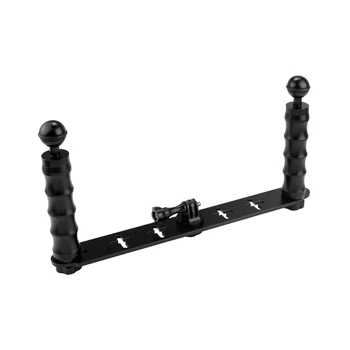 

1Pc Diving Light Arm Durable Ball Head Aluminum Mount Dual Handheld Lanyard Diving Light Arm Tray Base Monopod for Action Camera