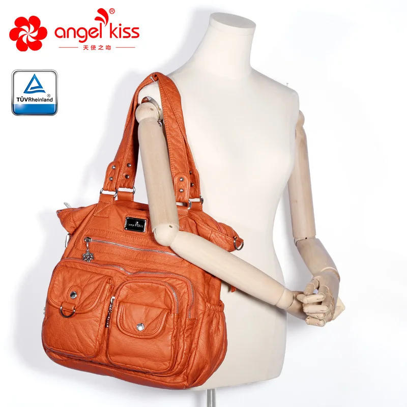 Женские сумочки с эффектом потертости Angelkiss брендовые сумки через плечо из