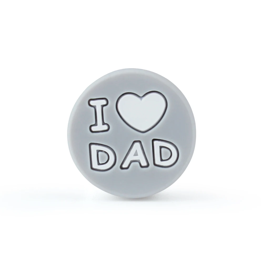 71 Keep&Grow, 10 шт., силиконовые бусины I Love Dad, круглые детские бусины для прорезывания зубов, сделай сам, соски, клипсы, бусины-прорезыватели, игрушки для грызунов, детские товары - Цвет: 71