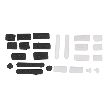 

24 Pcs USB Plug Cover Anti-Dust Silicone for Pro 13 inch 15inch Air 11 inch Black & White