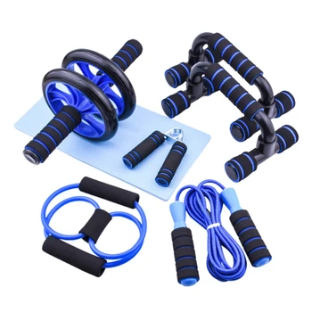 

Fitness Exercise Equipment 6 Sets of Multi Functional Muscle Yoga Training Rope Jump Rope Abdominal Muscle Wheel Hand GripB