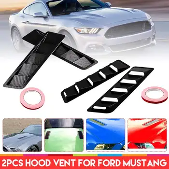 

2Type Universal Car Front Decorative Hood Vent Pair Vents Air Intake Scoop Bonnet Louvers Spoiler Trim For Ford For Mustang ABS