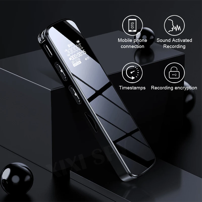 

Dictaphone voice recorder sound mini audio mp3 player professional digital HD recording record activated OTG connection