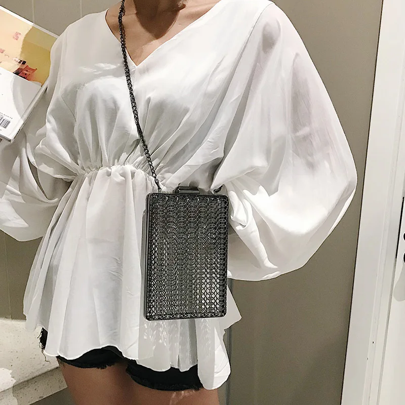 

Metal bag women 2019 new tide chain temperament sequins atmosphere iron net summer fashion women's bags