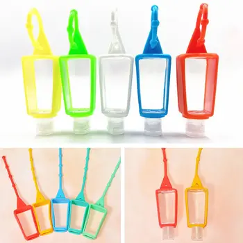 

10Pcs Hand Soap Empty Refillable Bottle Silicone Holder Travel Portable Sanitizer Perfume Liquid Container Keychain Carriers