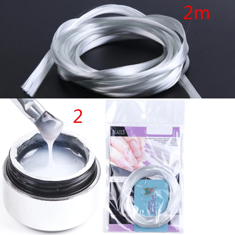 1 м/2 м для нейл-арта стекловолокно для УФ-геля DIY Гвозди белые накладные ногти маникюрный салон сделай сам инструмент