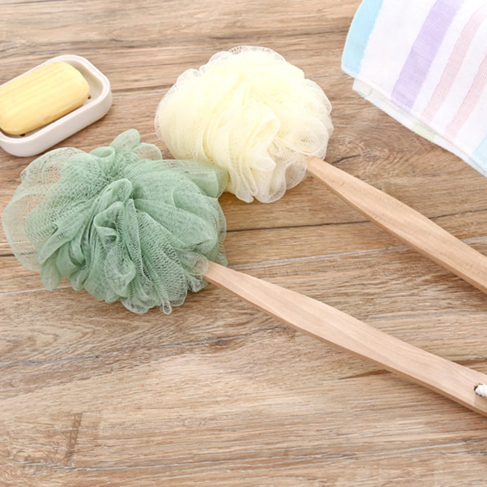 Long Handle Shower Ball Flower Bath Brush Body Backed Cleaning Massage Scrubber Long Handle Exfoliating Cleaning Tool Skin
