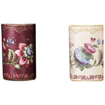 

2Pcs Pvc Self-Adhesive Wallpaper Borders Waistline 3D Flower Pattern Room Bathroom Kitchen Tiles Stickers - Red & Yellow