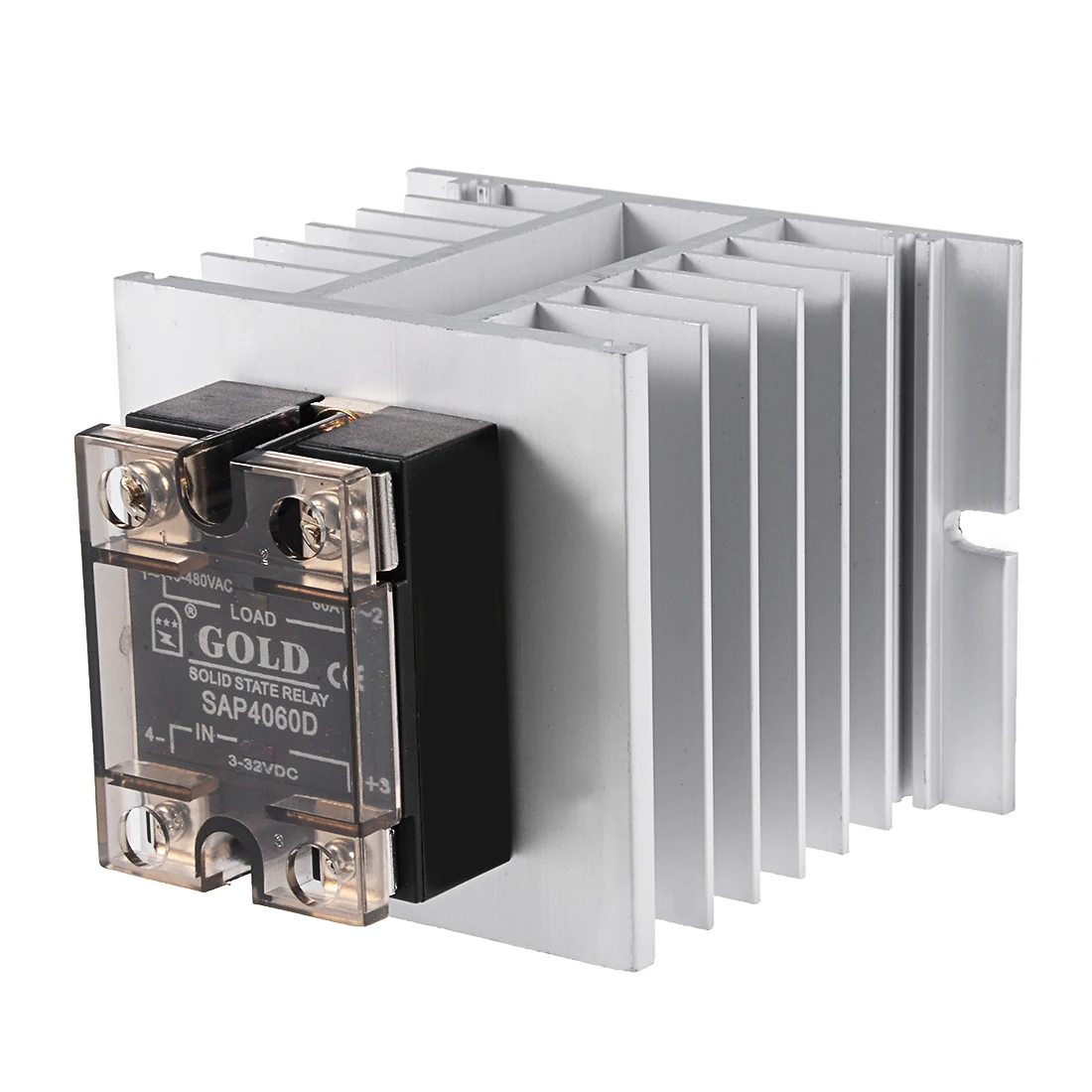 

uxcell SAP4060D+G80 DC 3-32V to AC 40-480V 60A Single Phase Solid State Relay Module DC to AC