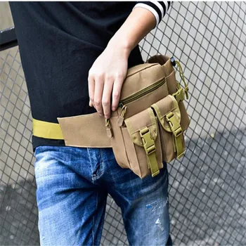 

mix colors 10 pieces , canvas climbing Hiking Tactical training outdoor sports Waist Packs water bags fishing bag DH09