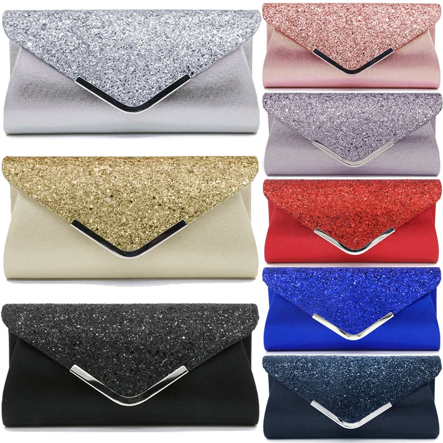 Wedding Party Women Glitter Shimmer Clutch Bag Wedding Party Women Glitter Shimmer Clutch Bag