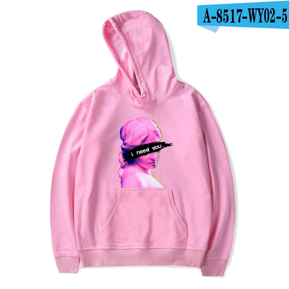 Pink Эстетика Vaporwave толстовки для мужчин и женщин осень Лидер продаж модный принт Harajuku Толстовка японский Vaporwave толстовки повседневные топы - Цвет: Pink