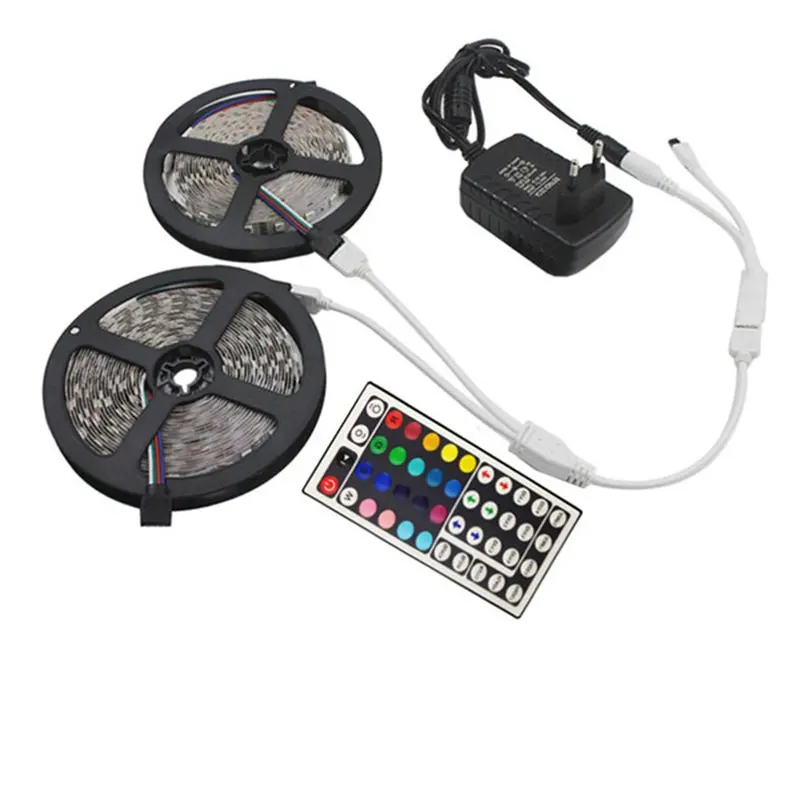 Светодиодная лента RGB 5050 SMD 2835 Светодиодный свет лента гибкая лента Водонепроницаемый ИК пульт дистанционного управления DC+ 12V адаптер питания полный комплект