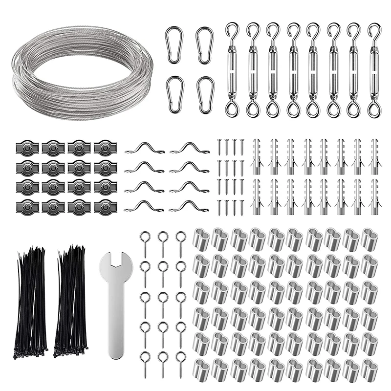 cabo-revestido-pvc-da-trelica-da-corda-de-fio-de-60m-2mm-304-ajudas-de-escalada-de-aco-inoxidavel-com-tensor-da-corda-do-torniquete-dos-ilhos