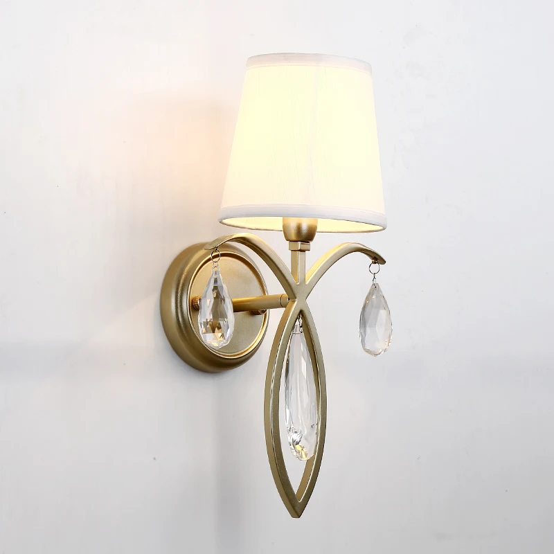 Post-modern wall lamp light living room bracket staircase bedroom bedside aisle golden crystal sconces CL50918 | Лампы и освещение