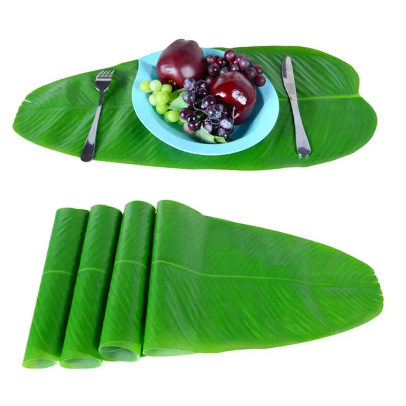 1/3pcs Dining Table Artificial Palm Leaves Table Placemat Coaster Tea Table Mat Hawaii Decor