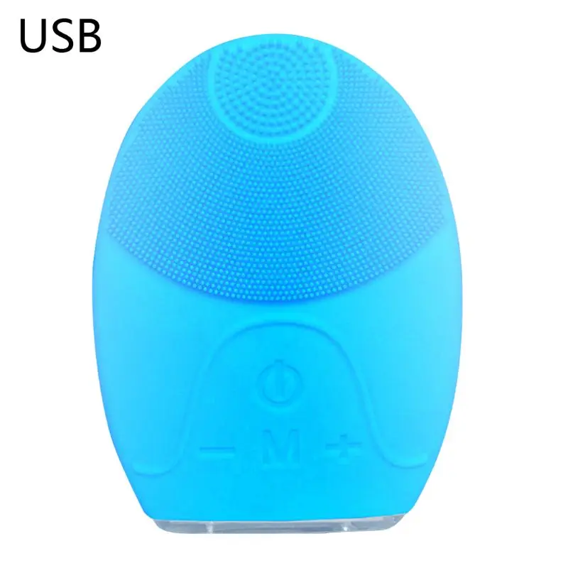 Перезаряжаемый силиконовый массажер для очищения кожи лица, Вибрационный мини электрический аппарат для глубокой очистки, водонепроницаемая щетка
