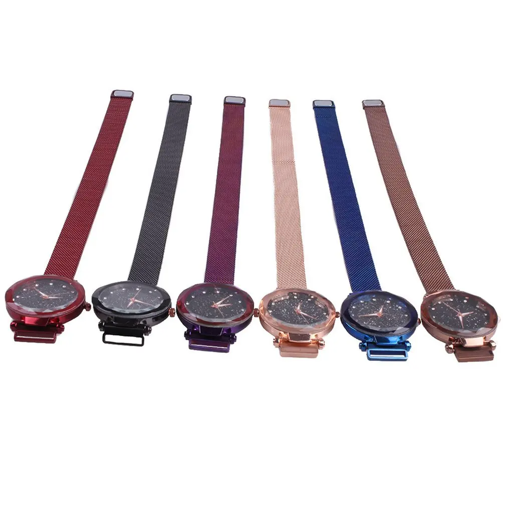 Fashion Shining Round Dial Luxury Woman Girls Wrist Watch Quartz Movement Water Resistant Casual Watch Steel Wristband