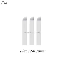 FLEXIBLE Microblading Needles Permanent Makeup Manual Eyebrow Blade 50 PCS 12Pin 0.18mm