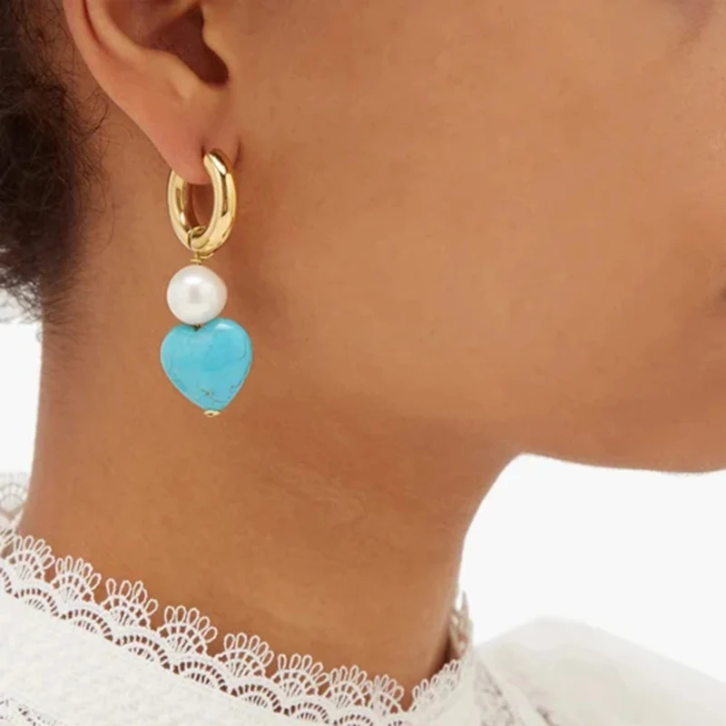 

2021 Red Coral Drop Earrings for Women Trendy Pendientes Inoxidable Para Bohemian New Year Gift