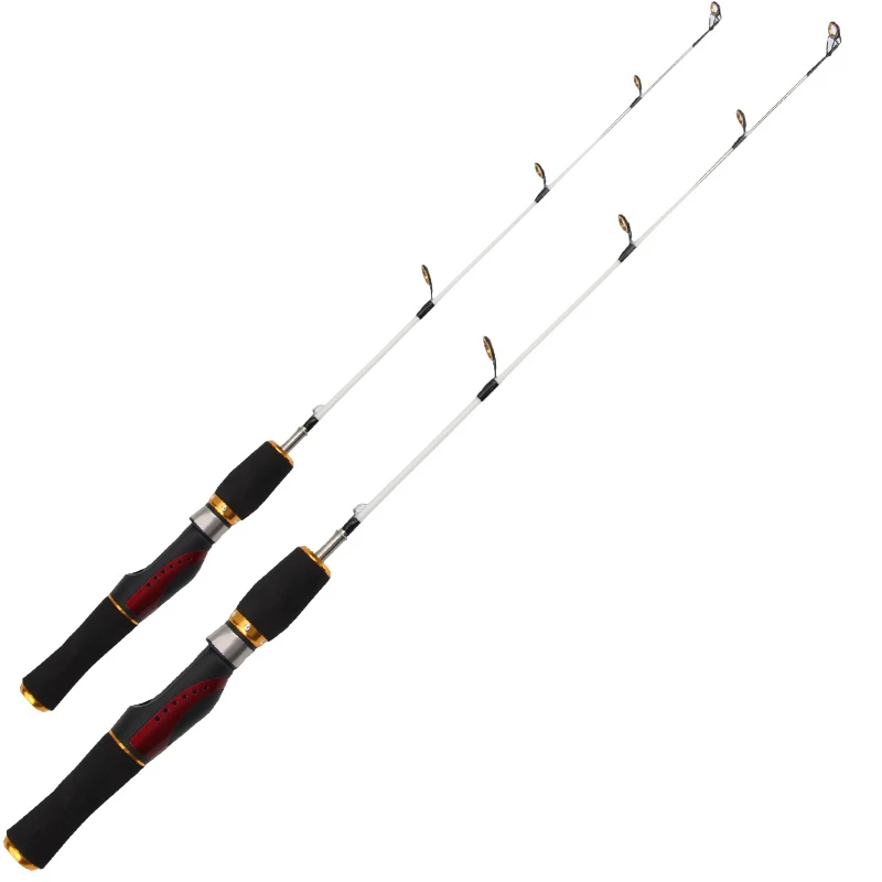 

High Quality Portable Mini60/80cm Carbon Fiber Fishing Rod Winter Fishing Tackle UltraLight Stitching 2 Section Ice Fishing Pole