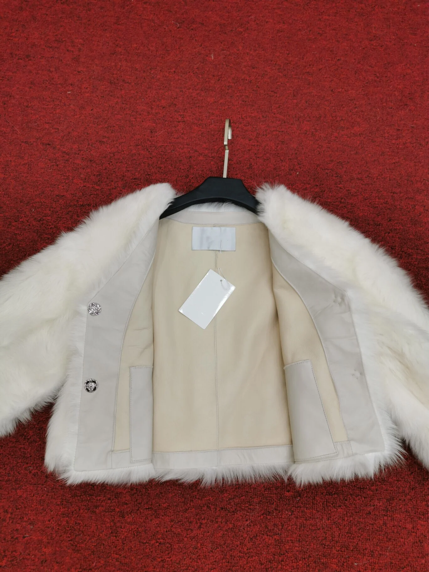 2010 New Arrival Spring Clothes Women High Quality Wool Sheepskin White Brown Turquoise Jacket Fashion V Neck Thick Fur Coat