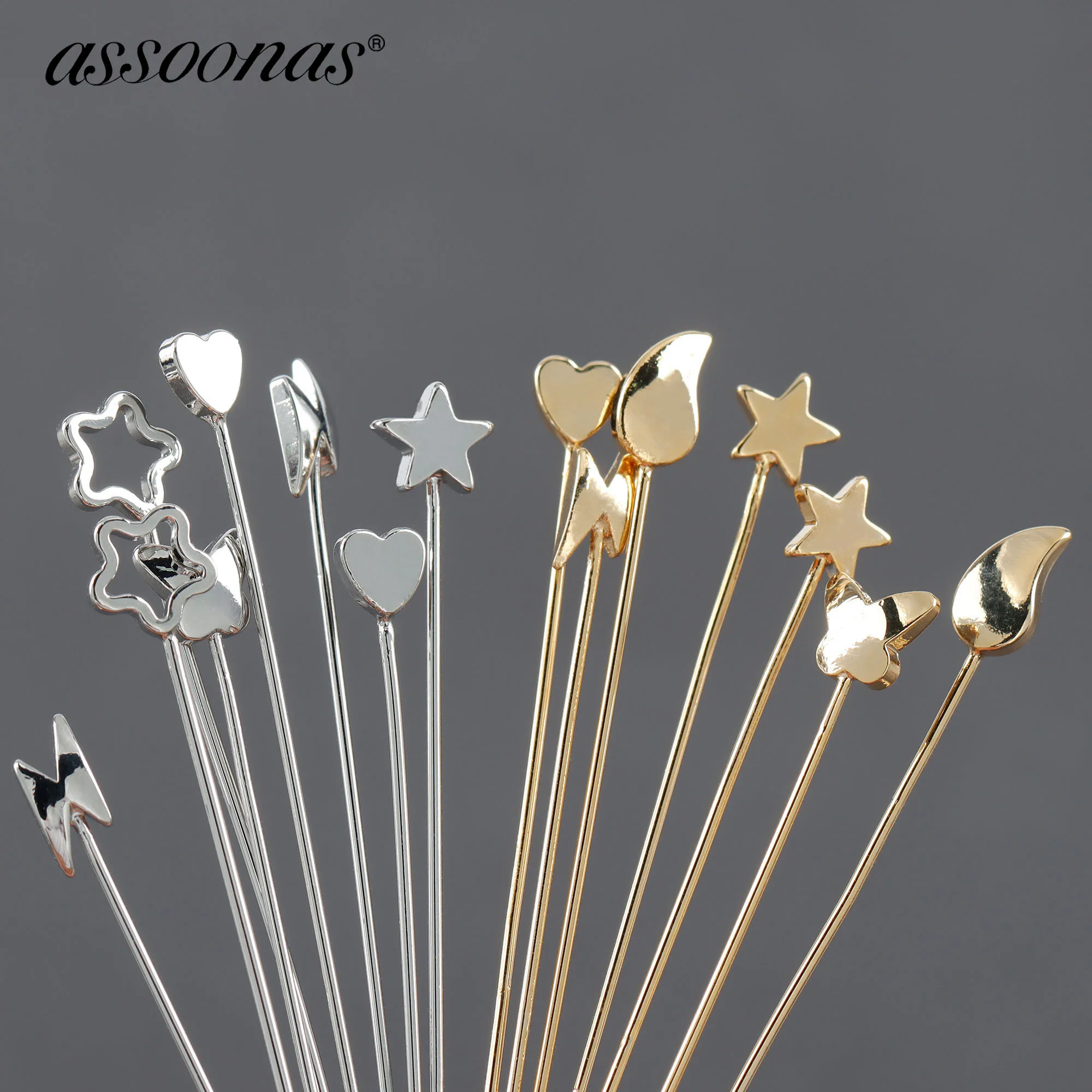 

assoonas M1114,diy needle,connectors,gold plated head pins,copper metal,charms,women accessories for jewelry making,10pcs/lot