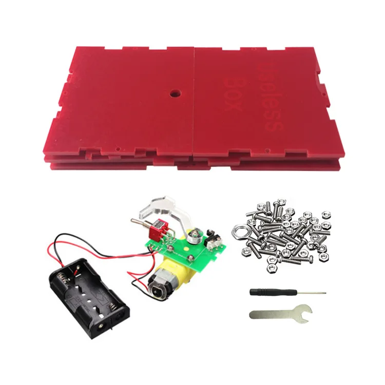 Red DIY Box Пластиковая бесполезная коробка, креативные игрушки для детей и взрослых веселые игрушки на вечеринку, хитрое практичное, оставьте меня в одиночной коробке, прекрасный мотор, мастерство, подарки - Цвет: Red DIY Box