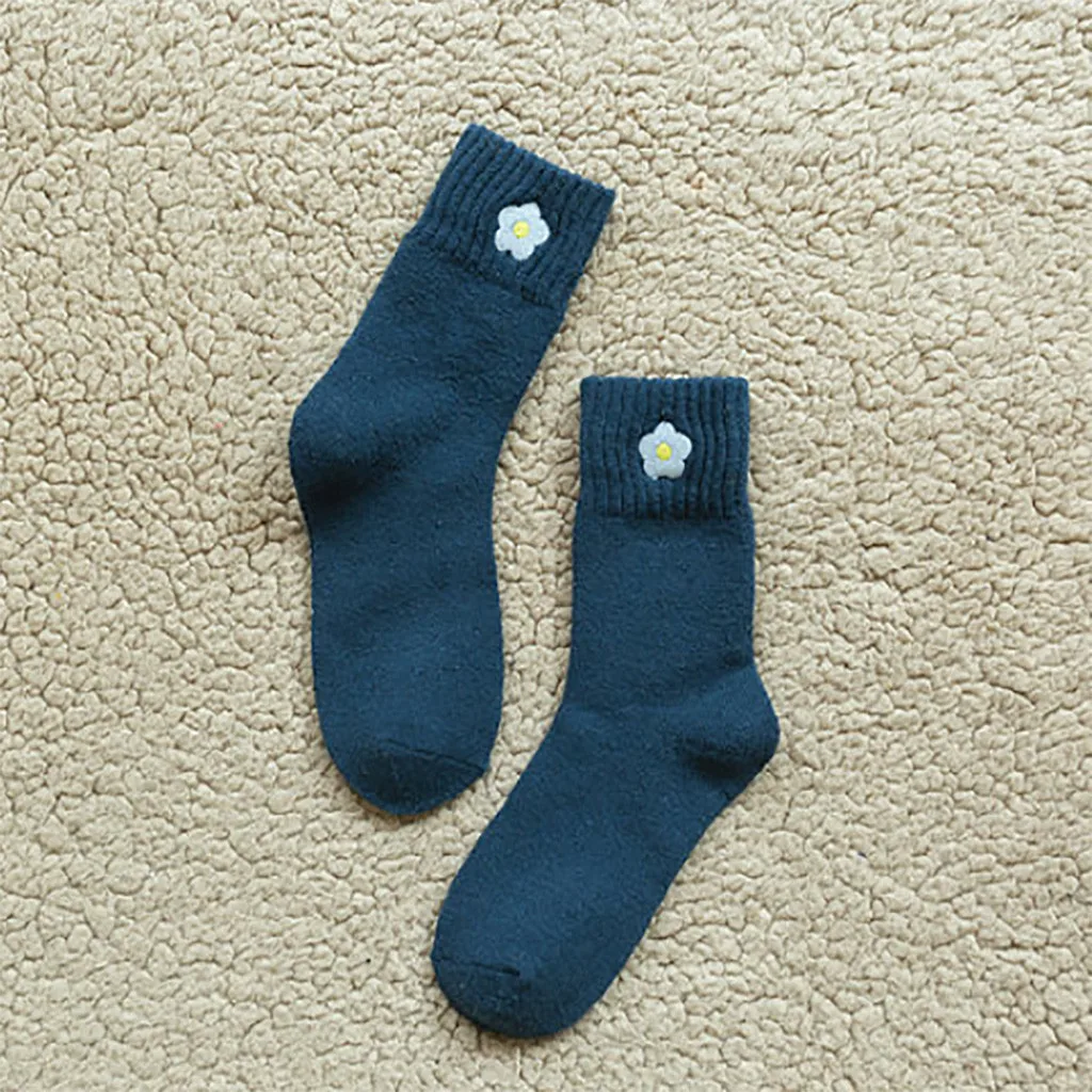 Womail, длинные носки для женщин, новые мягкие теплые носки с вышитыми цветами для женщин, зимние женские носки до середины икры