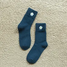 Womail, длинные носки для женщин, новые мягкие теплые носки с вышитыми цветами для женщин, зимние женские носки до середины икры