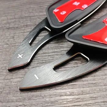

2pcs BLACK Aluminum Alloy Steering Wheel Paddle Shifter Extension Trim For Volvo V40 V60 S60 S80 XC60 2014 2015 2016