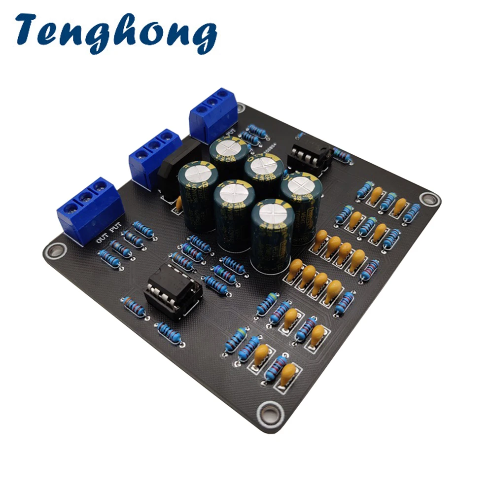 Tenghong HIFI Preamplifier Tone Board Dual Power Supply 12V Volume Tone Control Preamp Board For Home Theater Amplificador DIY assembled 128 steps relay remote volume control board hifi preamp board pure resistance shunt volume controller