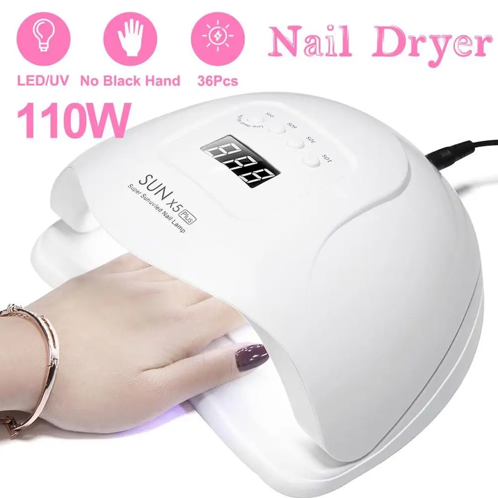 SUN 5X Plus 110 Вт УФ-светодиодный светильник для лечения всех видов гель-лака с датчиком дизайна ногтей 36 светодиодный бисер Электрическая Сушка Для ногтей Гель-лак для ногтей Инструменты