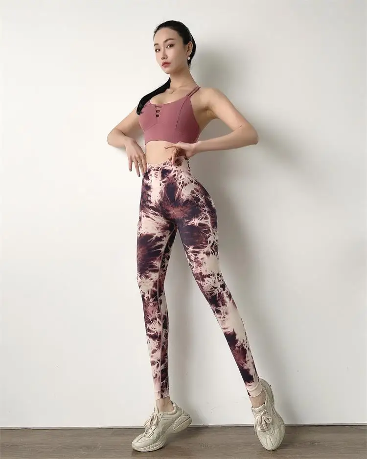 CHRLEISURE Seamless Printing Leggings Women Tie Dye Leggings for Fitness Women Pants Stretch High Waist Legging Sports Leggins leather leggings