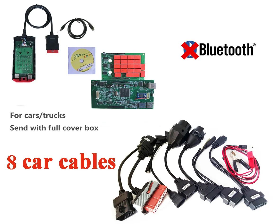 V9 with car cable Vd tcs cdp pro plus obd2 аксессуары для vd ds150e cdp,0 keygen программное обеспечение bluetooth usb автомобильный грузовик диагностический инструмент - Цвет: V9 with car cable