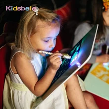 A3 grande lumière lumineuse planche à dessin enfants jouet tablette dessiner dans la magie sombre avec lumière-Fun stylo Fluorescent enfants jouet éducatif