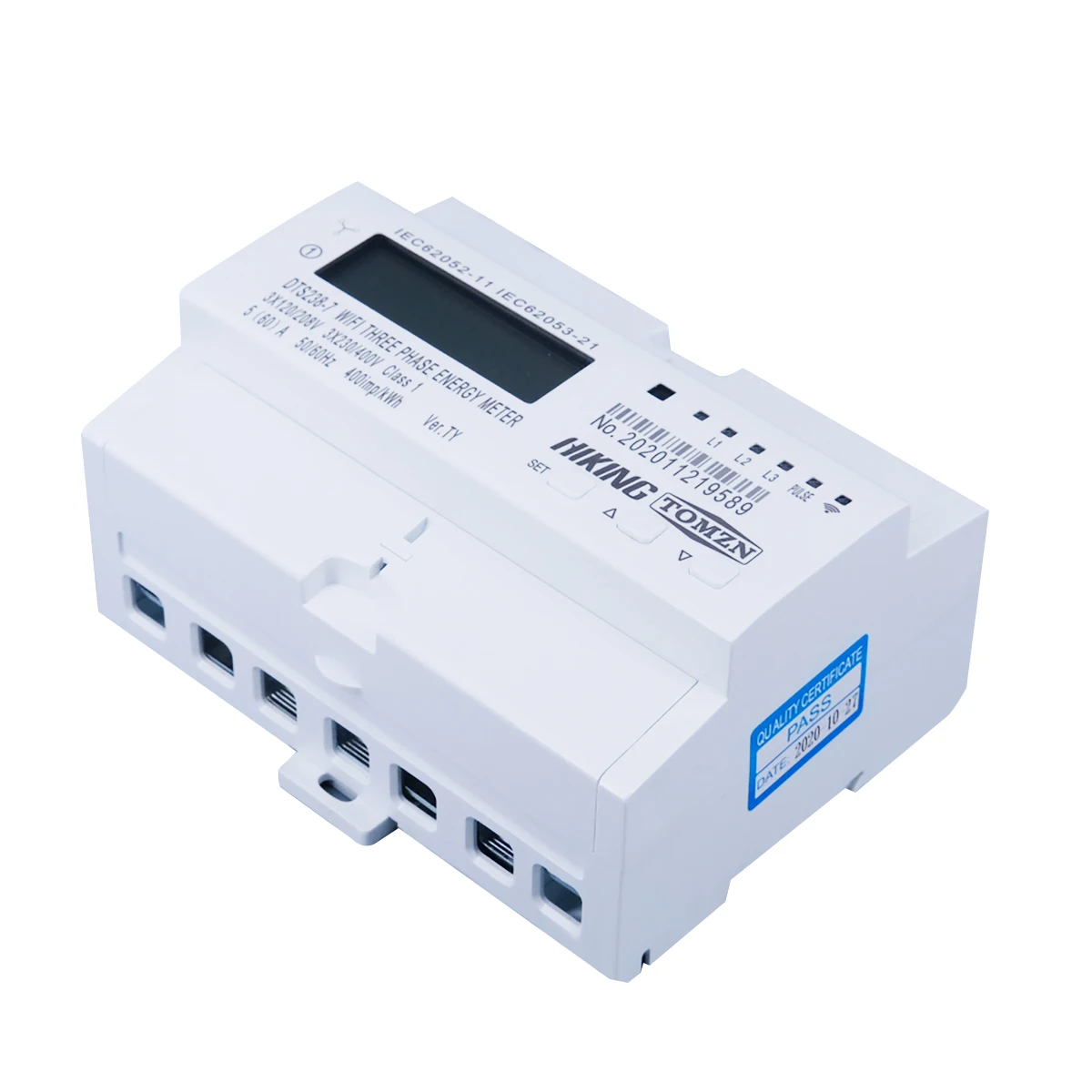 TOMZN WIFI 스마트 TUYA 3P 4선식 에너지 미터 3*120V 3*220V 3*230V 50/60Hz 타이머 전력 소비 모니터 kWh 미터 전력계