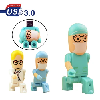 

Cartoon Robot Flash Drive Doctor USB Flash Card 3.0 Pen Drive 4GB 8GB 16GB 32GB 64GB USB Memory Card Pendrive Free Shipping
