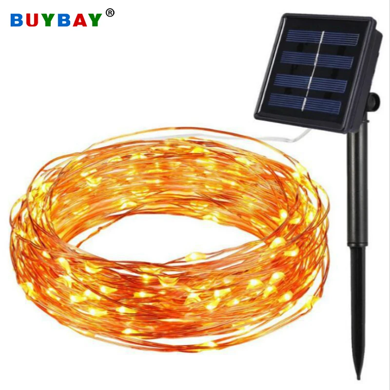 

LED Outdoor Solar Lamp 2m 100Leds String Lights Fairy Holiday Christmas Wedding Party Garland Solar Garden Waterproof Nightlight