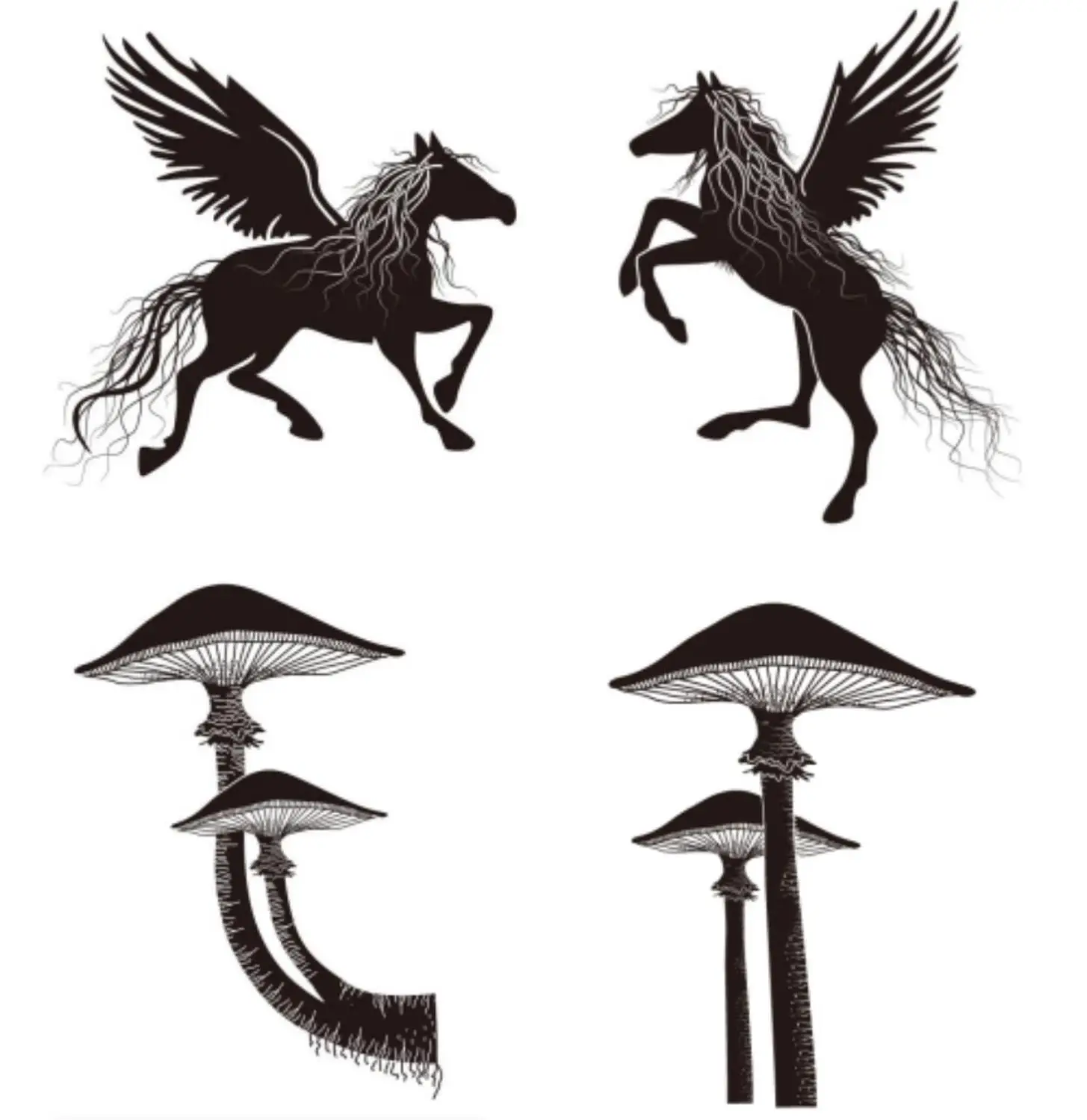 Mushrooms and horses transparent Clear Silicone Stamp/Seal for DIY scrapbooking/photo album Decorative clear stamp sheets B0330