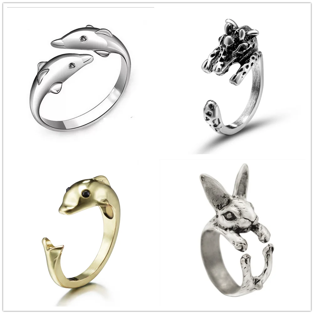 Finger Rings Couple Jewelry Adjustable Animal Rings for Men Women