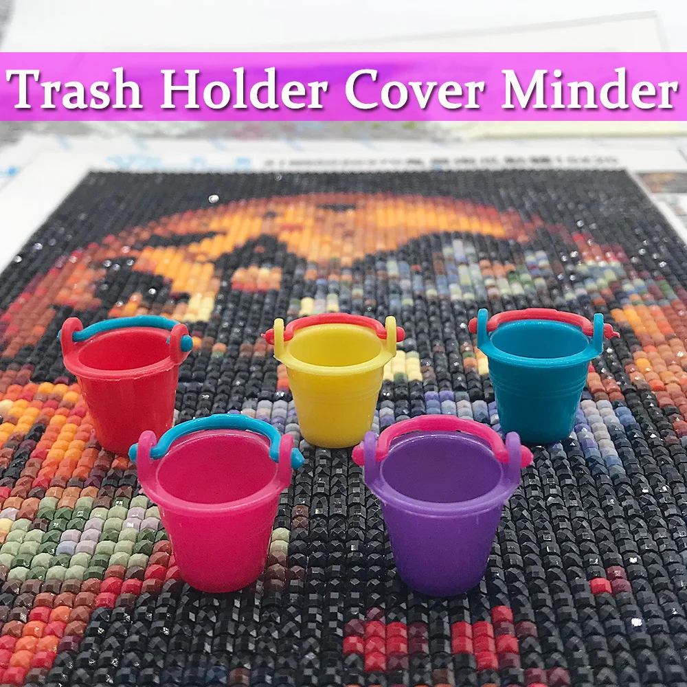 Diamond Painting Tools Beachy Bucket for drill Trash DIY Holder Cover Minder | Дом и сад