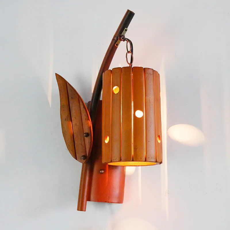 

Southeast Asia Antique bamboo lamp wall lamp restaurant bamboo decorative lamp balcony bedroom stairway retro wall lamp