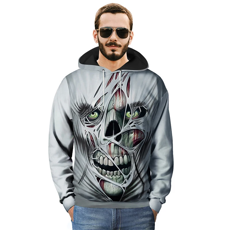 

3D Print SKULL Couple Sweatshirt Hoodies Men and Women Digital Printed Hoodie Hip Hop Funny Autumn Jumper Streetwear Sweatshirt