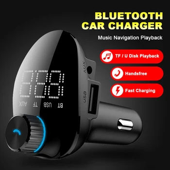 

Car Bluetooth hands-free calling car MP3 Bluetooth player aux receiver fm transmitter car charger U disk music TF playback