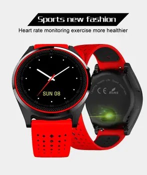 

V9 Smart Watchese Suppport SIM Fitness Tracker Sports Bracelet Heart Rate Monitor Round Dial Smartwatch for Men Women