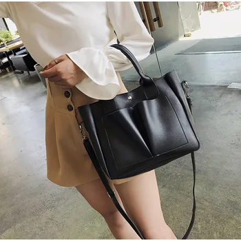 

Lady Handbags Soft Leather Bag Simple Laptop Women Shoulder Bag Large Casual Tote Bags Ladies Crossbody Bags Cell Phone Hand Bag